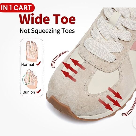 Somiliss Womens Wide Toe Box Microfiber Leather Suede Patchwork Sneakers Sz 8.5 - Picture 3 of 10